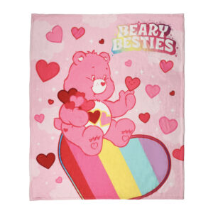 Care Bears Collection Larger Printed Throw Blanket(Pink)