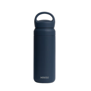 Solid Color Insulated Bottle with Handle 500 mL(Navy Blue)