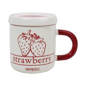 Strawberry Series Ceramic Mug with Lid 350mL