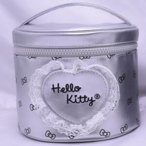 Hello Kitty Embroidered Bucket Cosmetic Bag(Silvery)