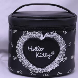 Hello Kitty Embroidered Bucket Cosmetic Bag(Black)