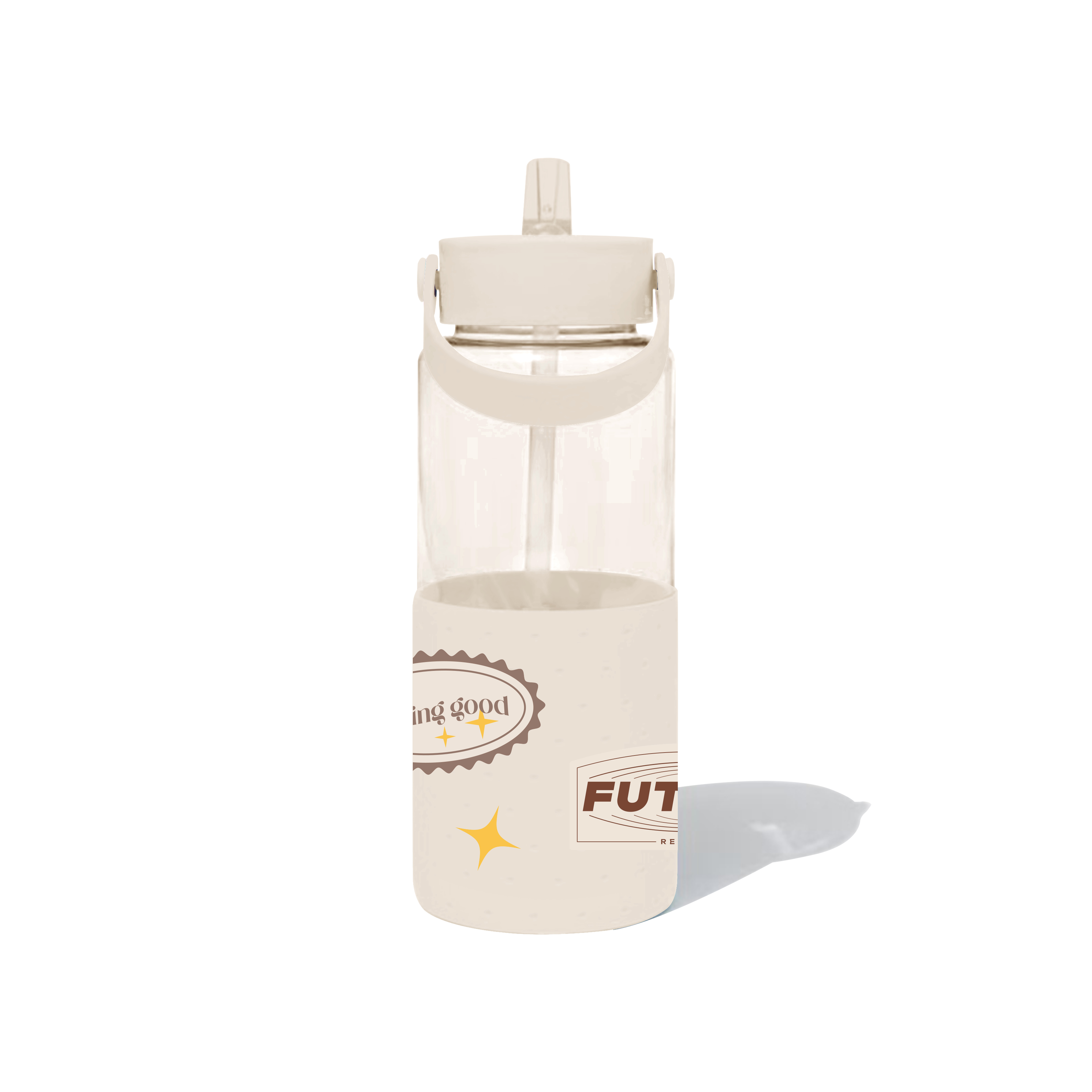 DIY Series Plastic Bottle with Handle 1100mL(Beige)