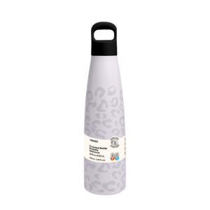 MINISO Colorful Series Double-Wall Insulated Bottle with Handle 500mL(White Leopard Print)