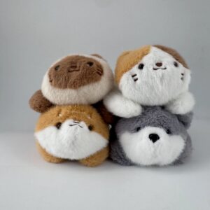 YUMYUM 8in. Lying-posture Hand Pillow Plush Toy(4 Assorted Models: Siamese Cat, Shiba Inu, Calico Ca