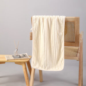 Wavy Coral Fleece Towel(Beige)