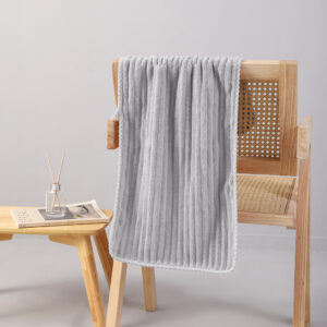 Wavy Coral Fleece Towel(Gray)