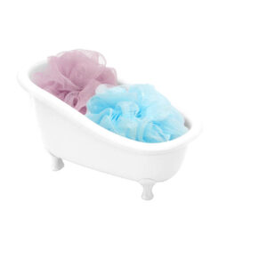 Loofahs and Bathtab-Shaped Storage Box (3 pcs)