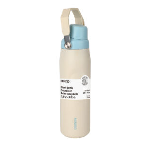 Large Capacity Double-Wall Stainless Steel Bottle with Handle 840mL(Beige)