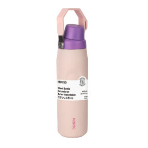 Large Capacity Double-Wall Stainless Steel Bottle with Handle 840mL(Pink)