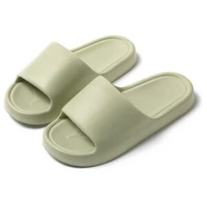 Women's Macaron Color Bread-Shape Bathroom Slippers(Green,36-37)