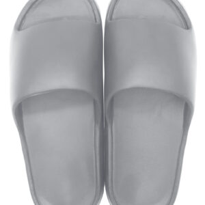Men's Macaron Color Bread-Shape Bathroom Slippers(Gray,44-45)