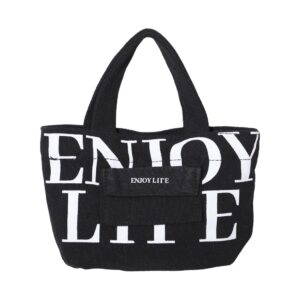 Alphabet Series Canvas Mini Crossbody Bag(Black)