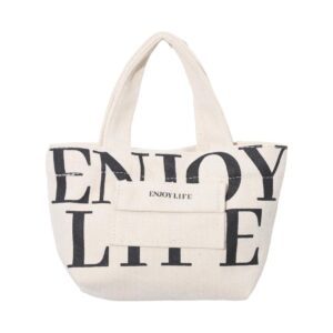 Alphabet Series Canvas Mini Crossbody Bag(White)