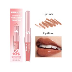 Minimalist Dual-Ended Lip Gloss & Lip Liner Pen(02 Mocha)